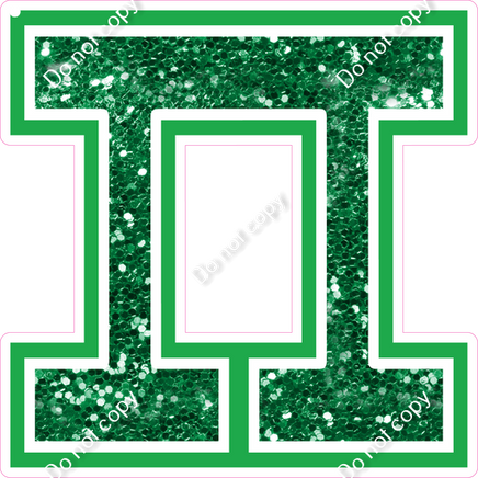 23.5" Greek Individual Green Sparkle - Alphabet Pieces Pi