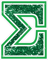 23.5" Greek Individual Green Sparkle - Alphabet Pieces Sigma