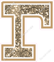 23.5" Greek Individual Khaki Sparkle - Alphabet Pieces Gamma