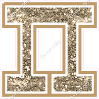 23.5" Greek Individual Khaki Sparkle - Alphabet Pieces Pi