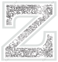 23.5" Greek Individual Light Silver Sparkle - Alphabet Pieces Zeta