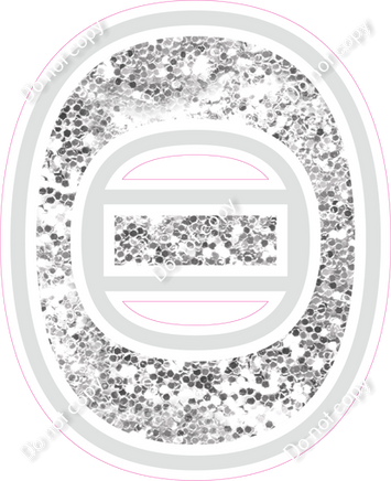 23.5" Greek Individual Light Silver Sparkle - Alphabet Pieces Theta