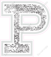 23.5" Greek Individual Light Silver Sparkle - Alphabet Pieces Rho