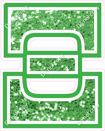23.5" Greek Individual Lime Green Sparkle - Alphabet Pieces Xi