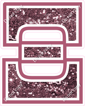 23.5" Greek Individual Mauve Sparkle - Alphabet Pieces Xi