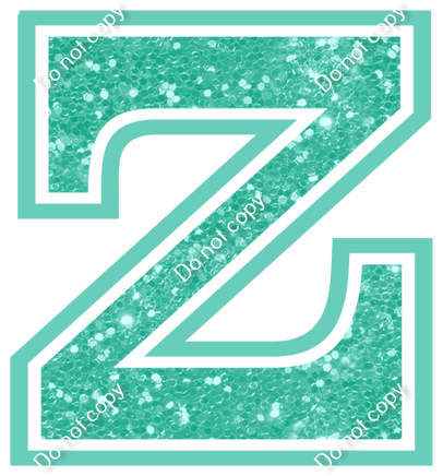 23.5" Greek Individual Mint Sparkle - Alphabet Pieces Zeta