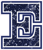 23.5" Greek Individual Navy Blue Sparkle - Alphabet Pieces Epsilon