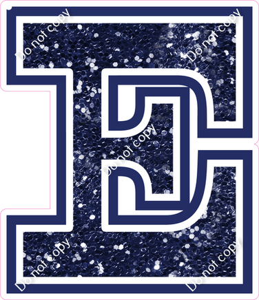 23.5" Greek Individual Navy Blue Sparkle - Alphabet Pieces Epsilon
