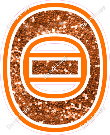 23.5" Greek Individual Orange Sparkle - Alphabet Pieces Theta
