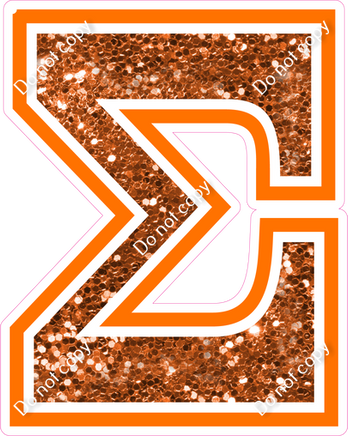 23.5" Greek Individual Orange Sparkle - Alphabet Pieces Sigma
