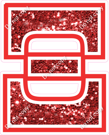 23.5" Greek Individual Red Sparkle - Alphabet Pieces Xi