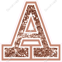 23.5" Greek Individual Rose Gold Sparkle - Alphabet Pieces Alpha