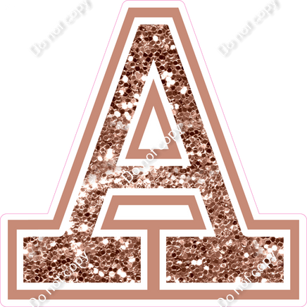 23.5" Greek Individual Rose Gold Sparkle - Alphabet Pieces Alpha