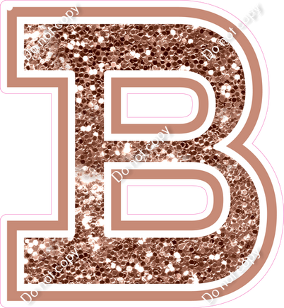 23.5" Greek Individual Rose Gold Sparkle - Alphabet Pieces Beta