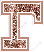 23.5" Greek Individual Rose Gold Sparkle - Alphabet Pieces Gamma
