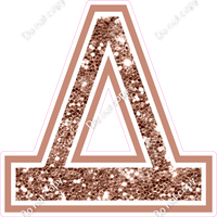 23.5" Greek Individual Rose Gold Sparkle - Alphabet Pieces Delta