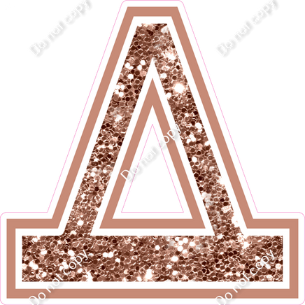 23.5" Greek Individual Rose Gold Sparkle - Alphabet Pieces Delta