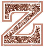 23.5" Greek Individual Rose Gold Sparkle - Alphabet Pieces Zeta
