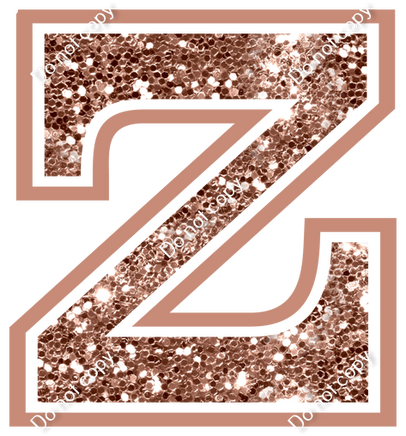 23.5" Greek Individual Rose Gold Sparkle - Alphabet Pieces Zeta
