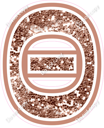 23.5" Greek Individual Rose Gold Sparkle - Alphabet Pieces Theta