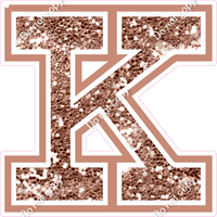 23.5" Greek Individual Rose Gold Sparkle - Alphabet Pieces Kappa