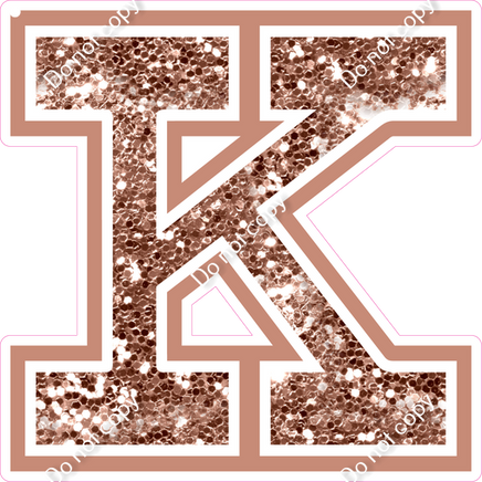 23.5" Greek Individual Rose Gold Sparkle - Alphabet Pieces Kappa