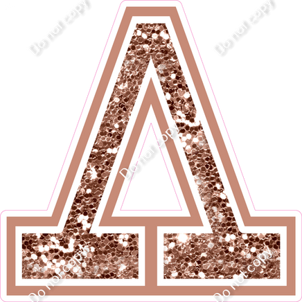 23.5" Greek Individual Rose Gold Sparkle - Alphabet Pieces Lambda