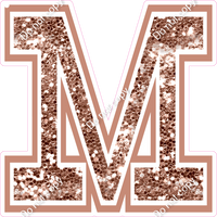 23.5" Greek Individual Rose Gold Sparkle - Alphabet Pieces Mu