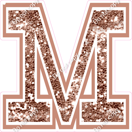 23.5" Greek Individual Rose Gold Sparkle - Alphabet Pieces Mu