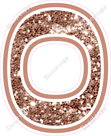 23.5" Greek Individual Rose Gold Sparkle - Alphabet Pieces Omicron