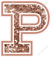 23.5" Greek Individual Rose Gold Sparkle - Alphabet Pieces Rho