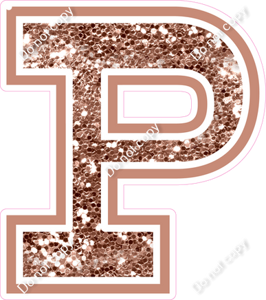 23.5" Greek Individual Rose Gold Sparkle - Alphabet Pieces Rho