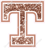 23.5" Greek Individual Rose Gold Sparkle - Alphabet Pieces Tau