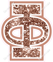 23.5" Greek Individual Rose Gold Sparkle - Alphabet Pieces Phi