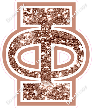 23.5" Greek Individual Rose Gold Sparkle - Alphabet Pieces Phi