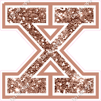 23.5" Greek Individual Rose Gold Sparkle - Alphabet Pieces Chi
