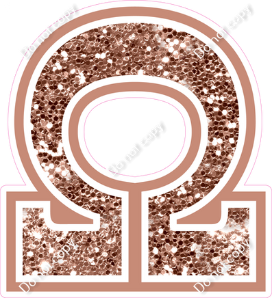 23.5" Greek Individual Rose Gold Sparkle - Alphabet Pieces Omega