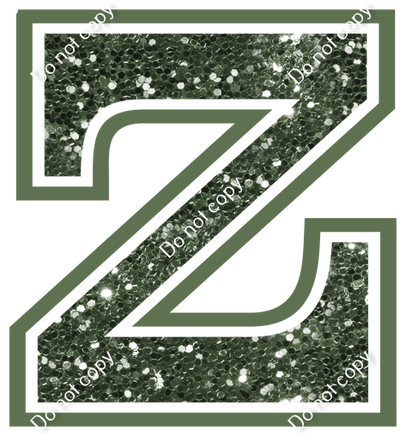 23.5" Greek Individual Sage Sparkle - Alphabet Pieces Zeta