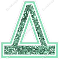 23.5" Greek Individual Sea Foam Sparkle - Alphabet Pieces Delta