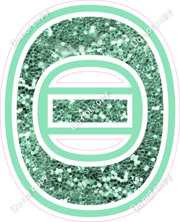 23.5" Greek Individual Sea Foam Sparkle - Alphabet Pieces Theta