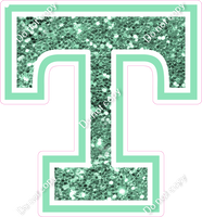 23.5" Greek Individual Sea Foam Sparkle - Alphabet Pieces Tau