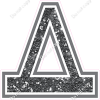 23.5" Greek Individual Silver Sparkle - Alphabet Pieces Delta