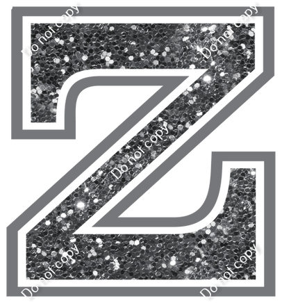 23.5" Greek Individual Silver Sparkle - Alphabet Pieces Zeta