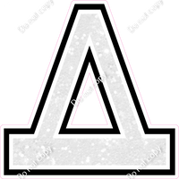23.5" Greek Individual White Sparkle - Alphabet Pieces Delta