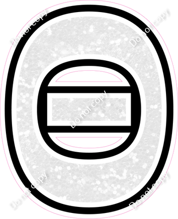 23.5" Greek Individual White Sparkle - Alphabet Pieces Theta