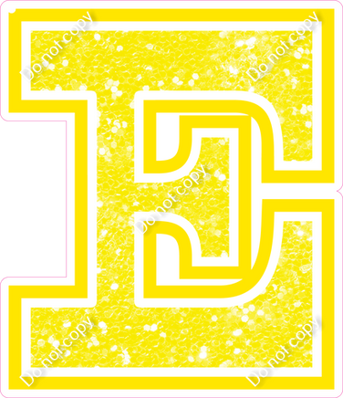 23.5" Greek Individual Yellow Sparkle - Alphabet Pieces Epsilon