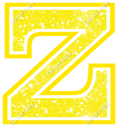 23.5" Greek Individual Yellow Sparkle - Alphabet Pieces Zeta
