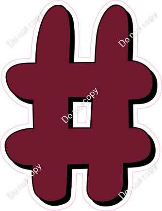 HP 23.5" Individuals - Flat Burgundy #