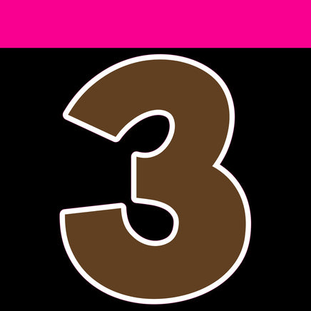 Flat - 12" KG 43 pc Number Sets FLAT Chocolate
