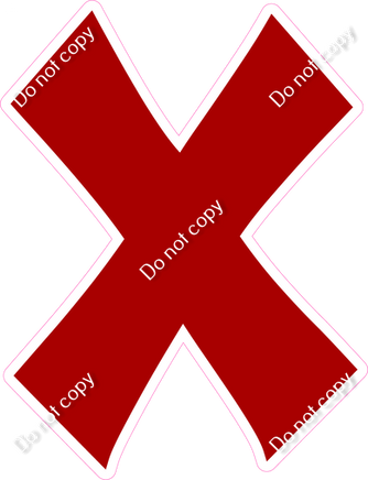 KG 12" Individuals - Flat Crimson X